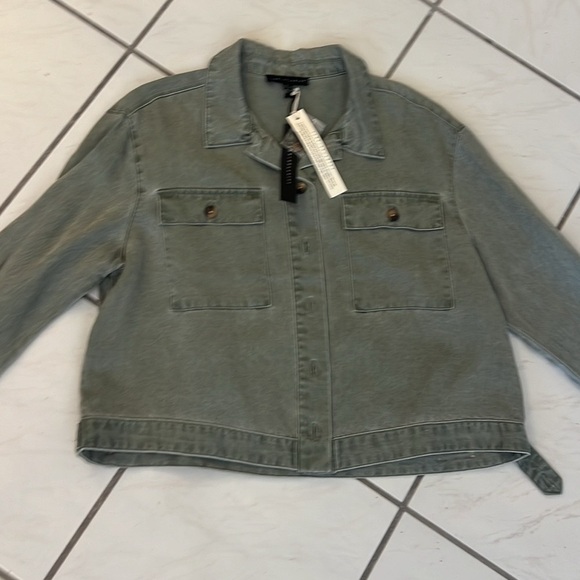 NWT Anthro’s Jane+Delancey,SOFT, SOFT Green Trucker Jacket,Button-Waist,Size XL - Picture 11 of 11